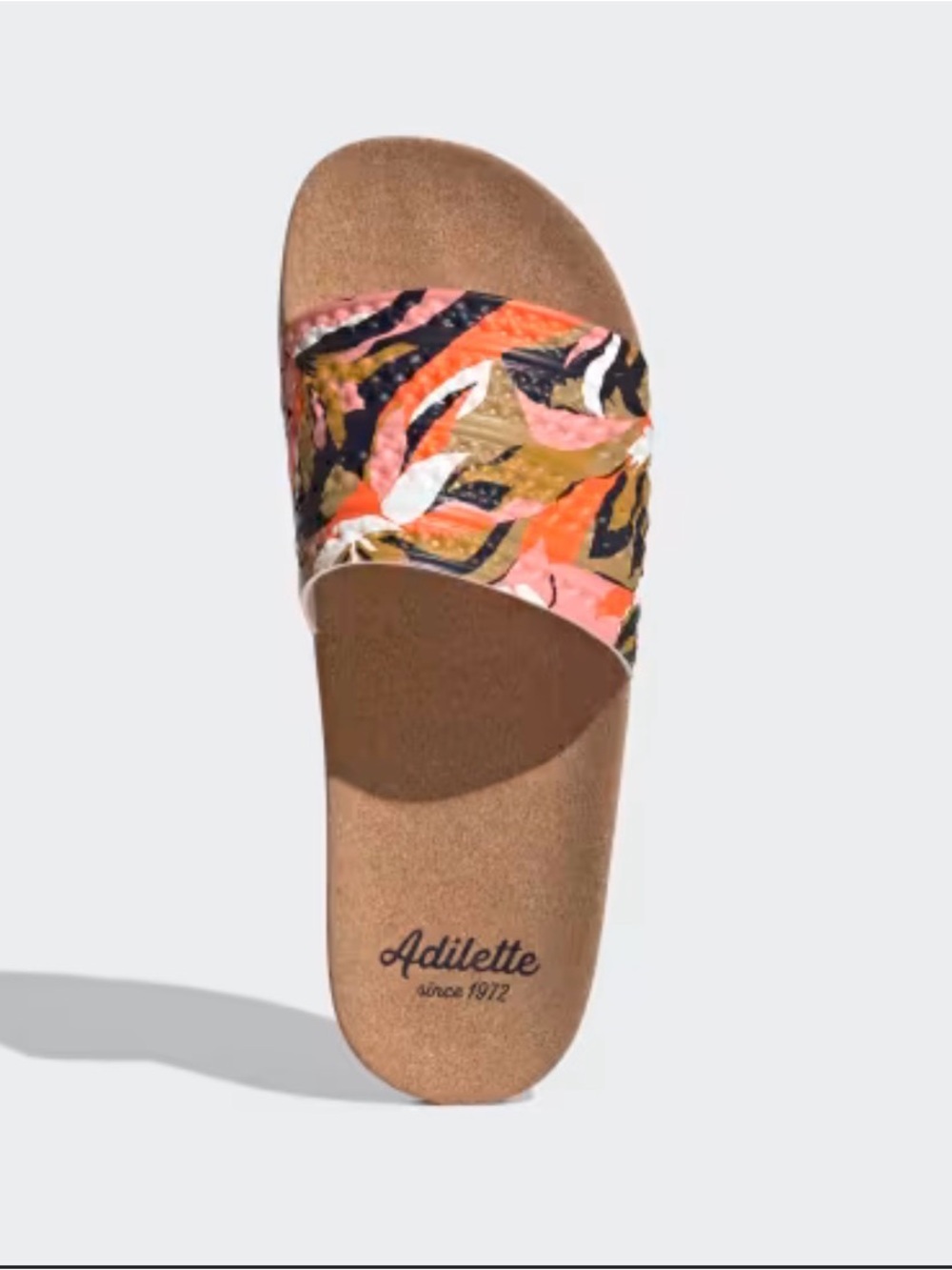 Adidas Adilette Floral Slide Sandal - Pink & Orange Print good condition mens 13